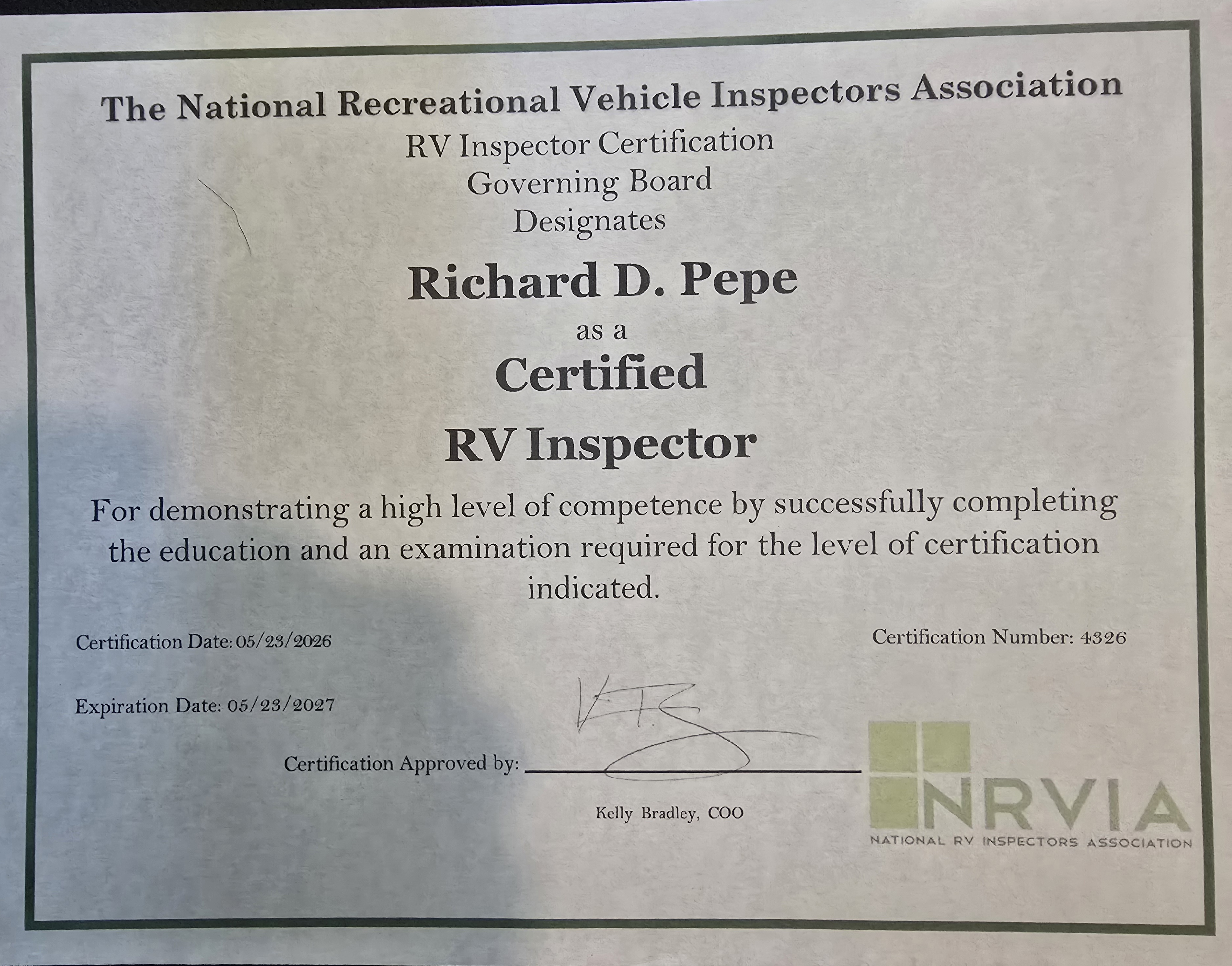 NRVTA certified
