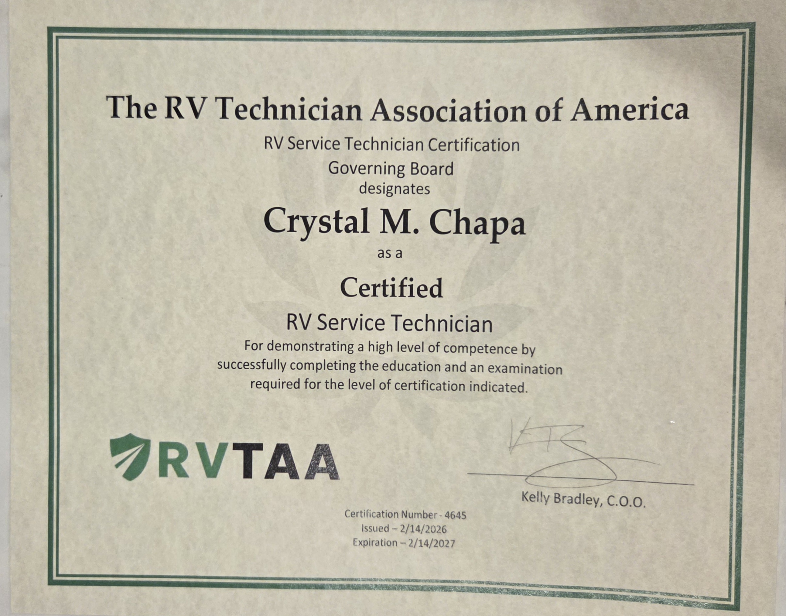 NRVTA certified