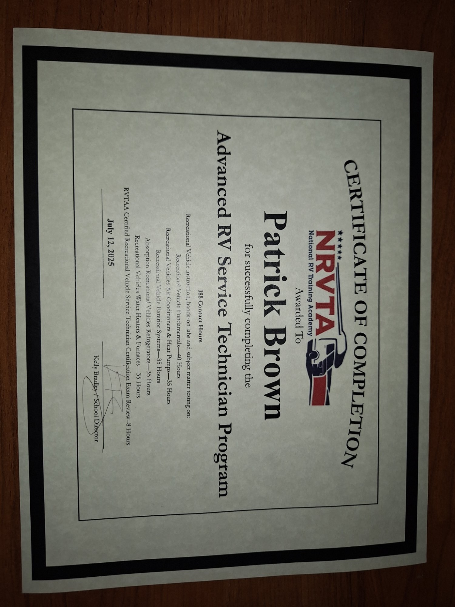 NRVTA / RVTAA certified