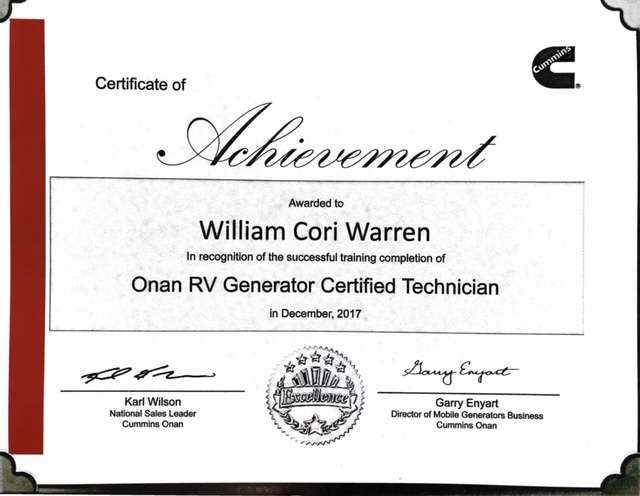 Onan RV Generator