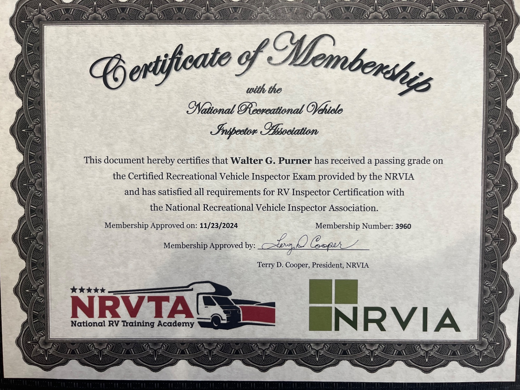 NRVIA certified