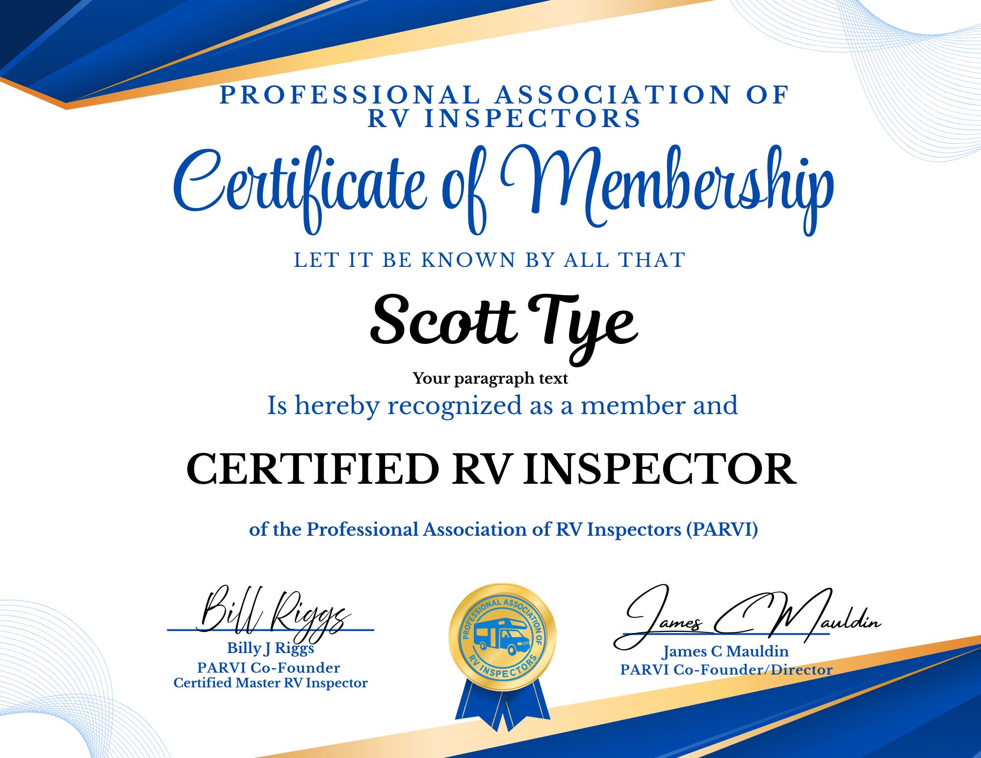 PARVI Professional Association of RV Inspectors