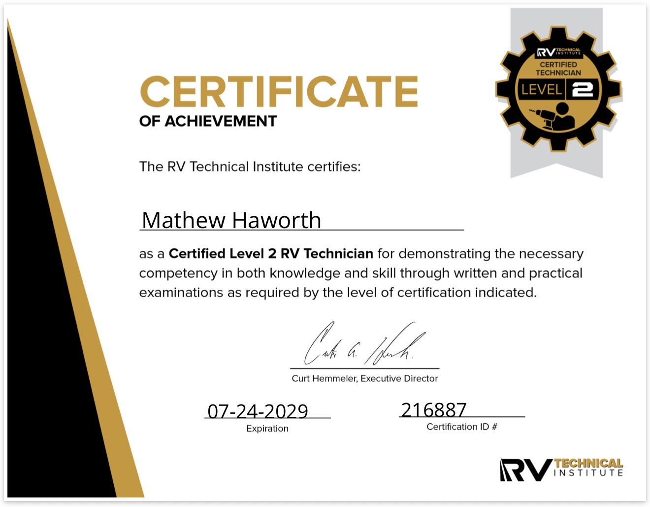 RVTI certified
