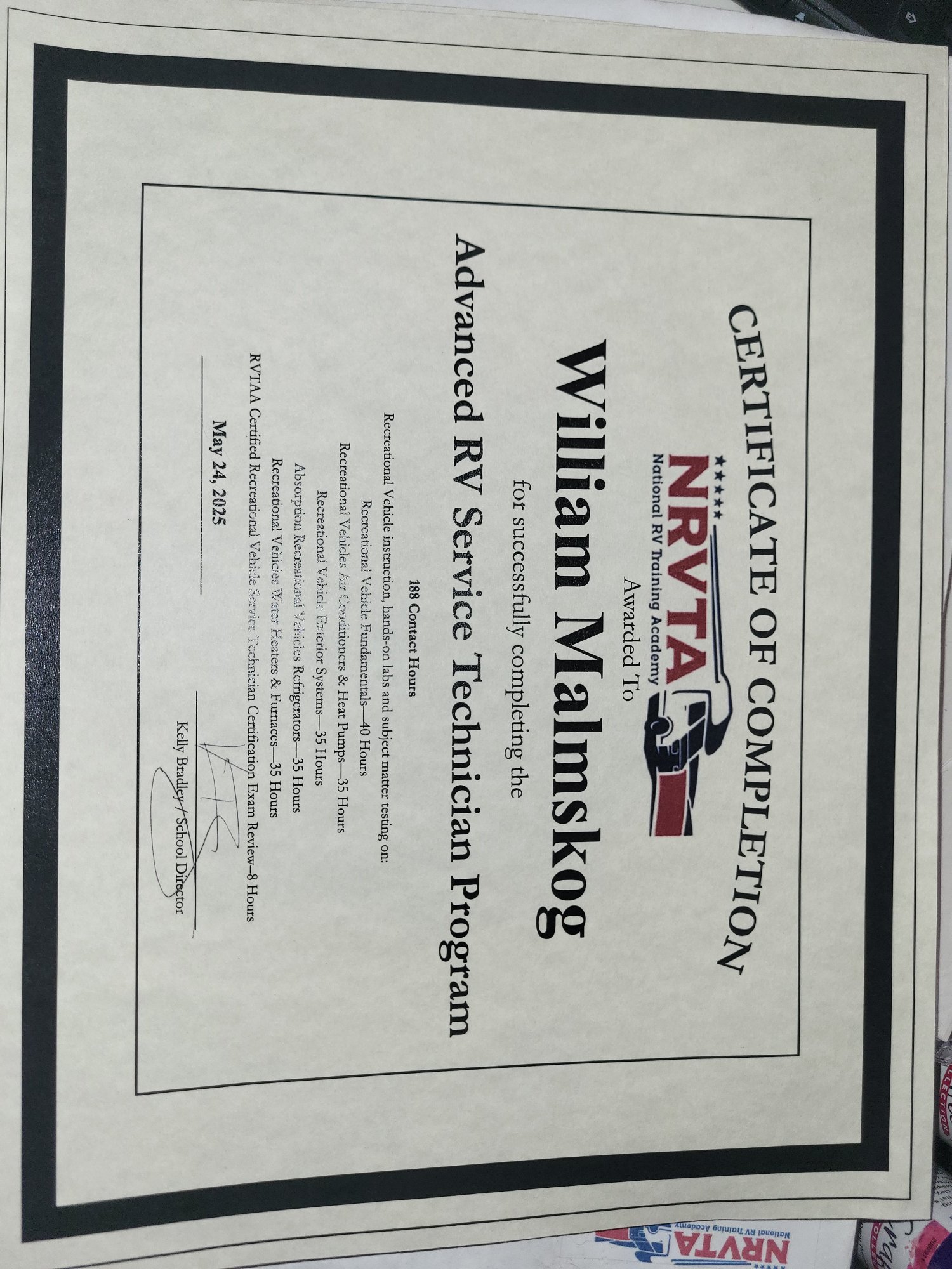 NRVTA / RVTAA certified