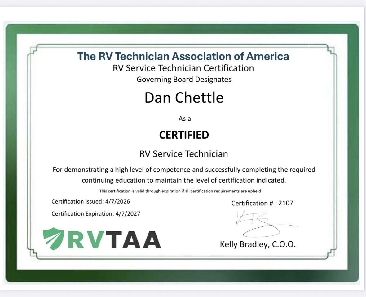NRVTA / RVTAA certified
