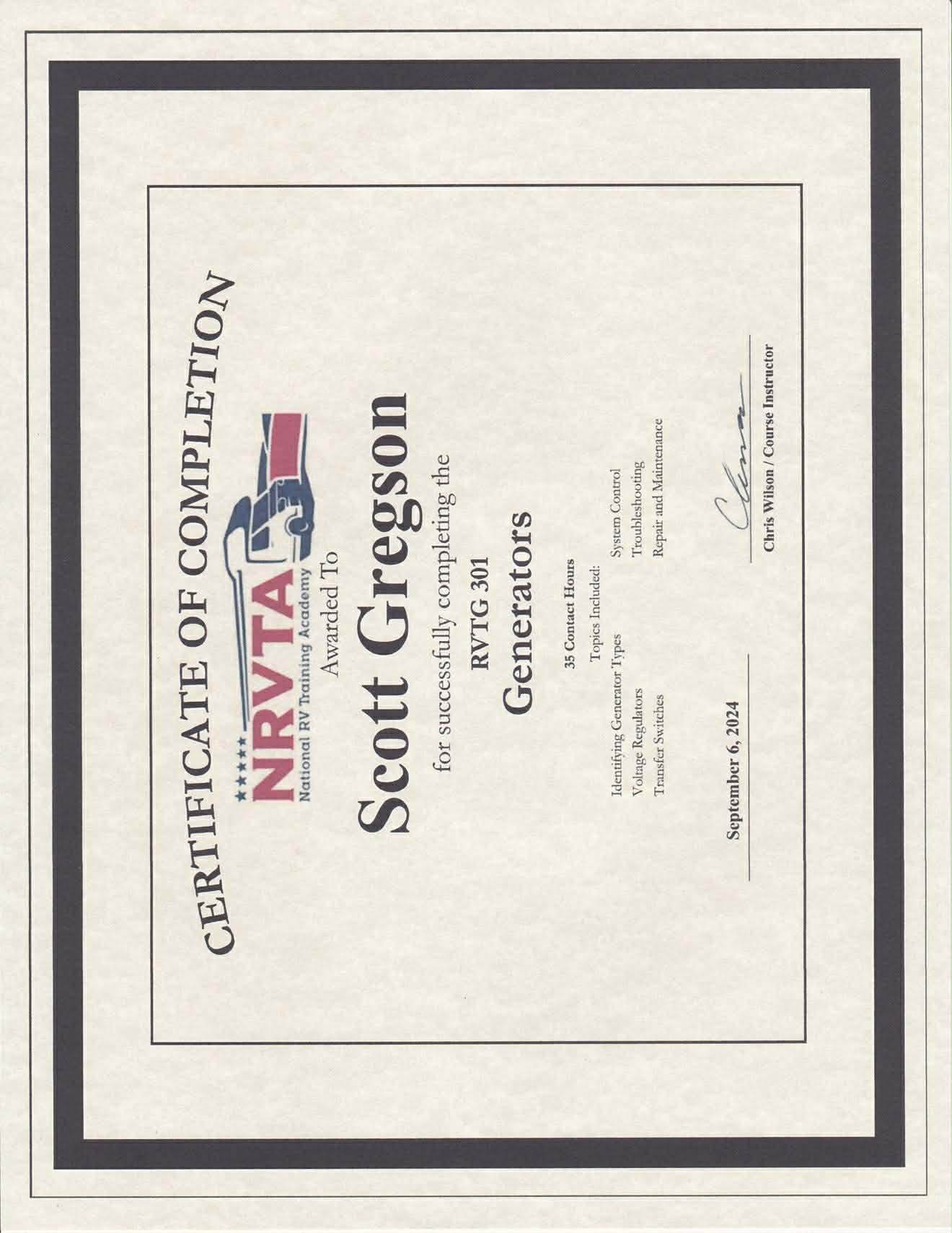 Generators Specialist - Scott Gregson