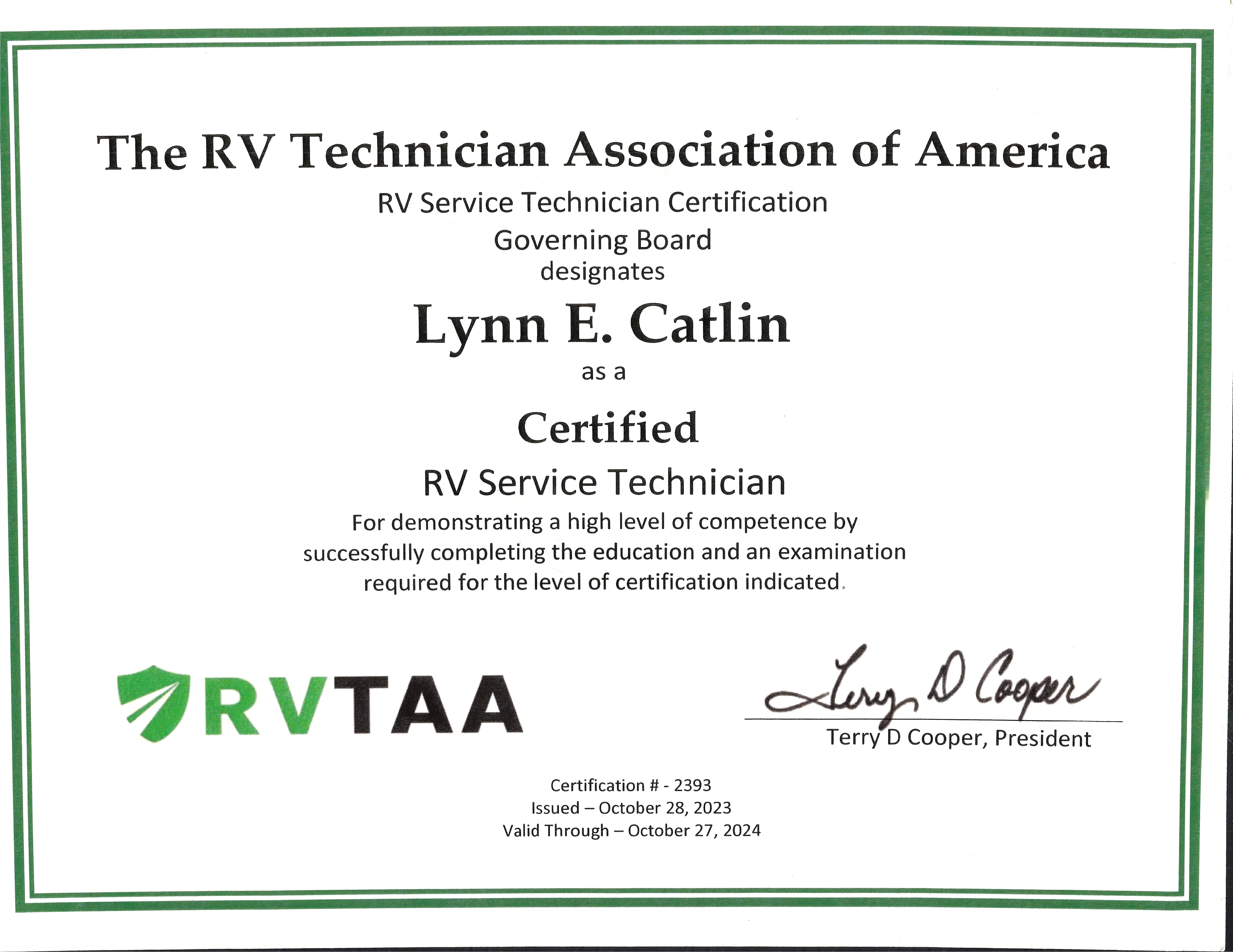 NRVTA certified
