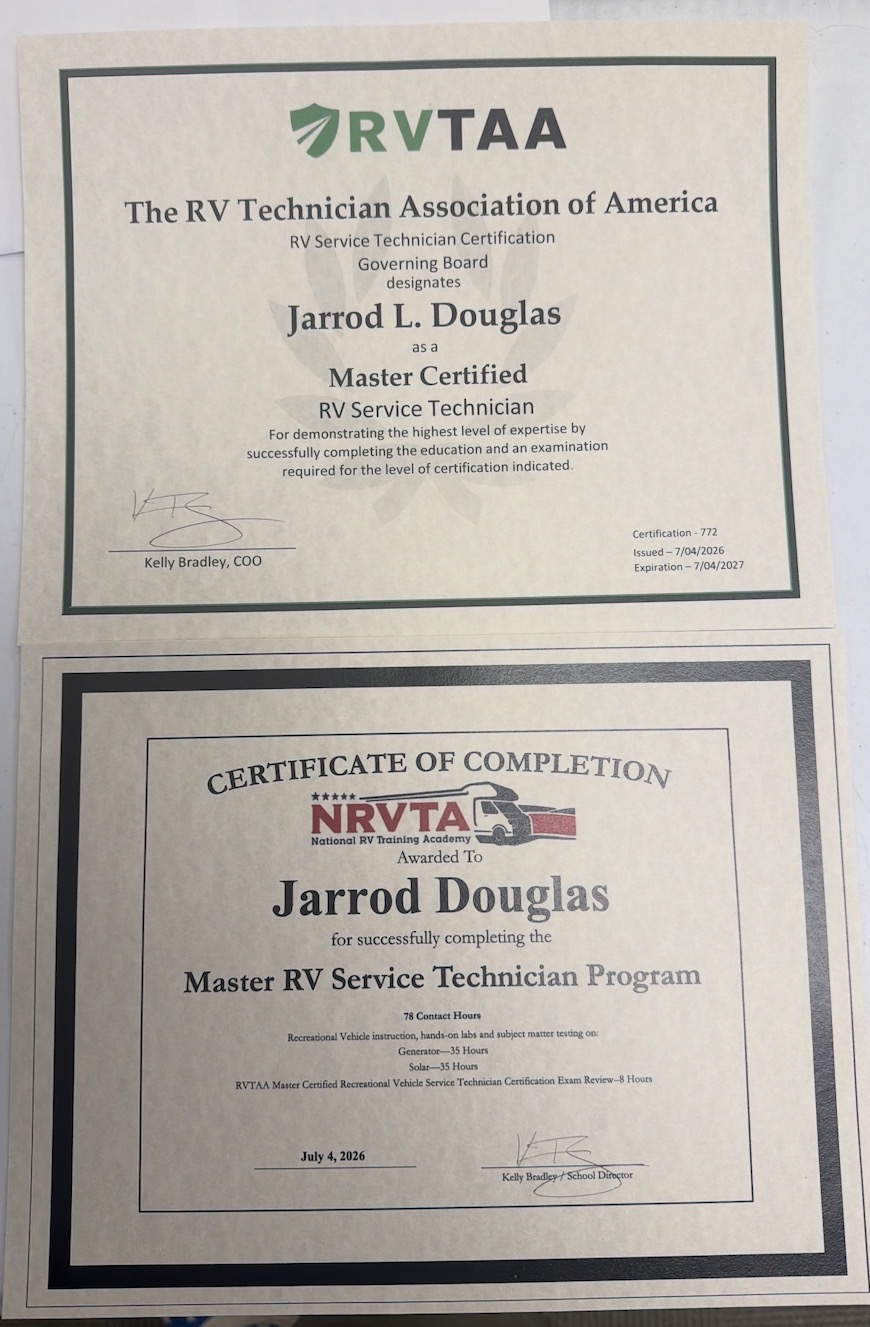 NRVTA / RVTAA master certified
